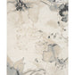 Straight-on view of square beige rug with blue-gray floral and botanical print | Reims  Floral Beige Modern Belgian Recycled Polyester Area Rug Modern Abstract Floor Rug - Rugs Point Australia
