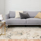 Beige area rug with large blue-gray floral design | Reims  Floral Beige Modern Belgian Recycled Polyester Area Rug Modern Abstract Floor Rug - Rugs Point Australia