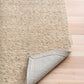 SAVOY BROWN beige rug corner with stitched edge and light backing