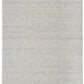 Light grey speckled area rug with even, low-pile flatwoven texture