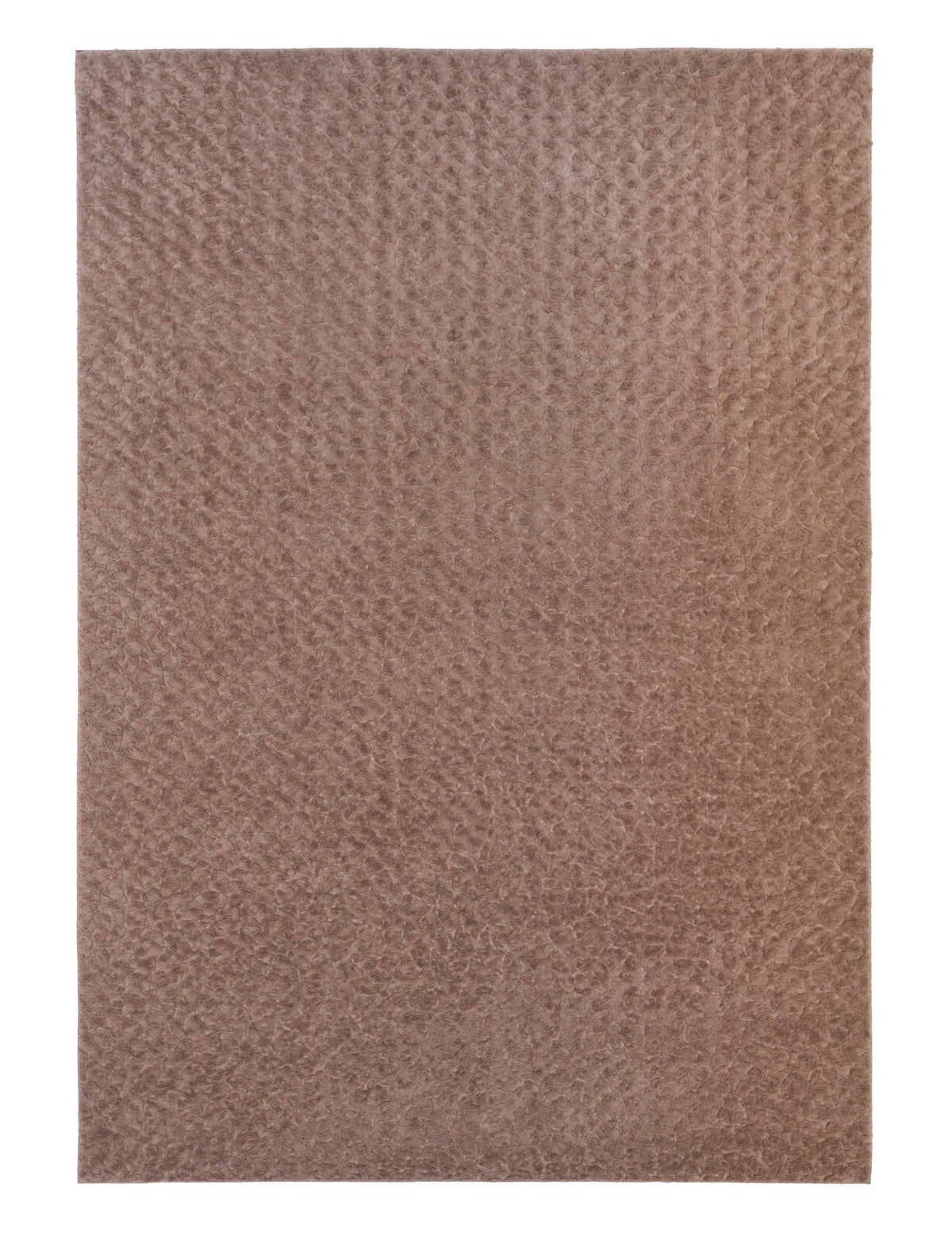 Taupe shaggy sherpa rug with dense textured pile, square edge-to-edge view
