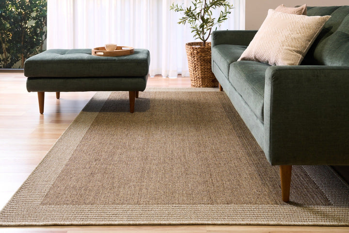 Solara 49092 Natural beige polypropylene indoor-outdoor rug with a woven texture