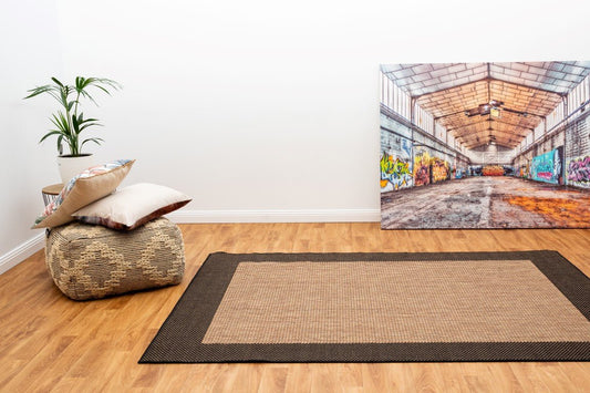 Suva Coffee Black 17/121 rubber back runner/rug.