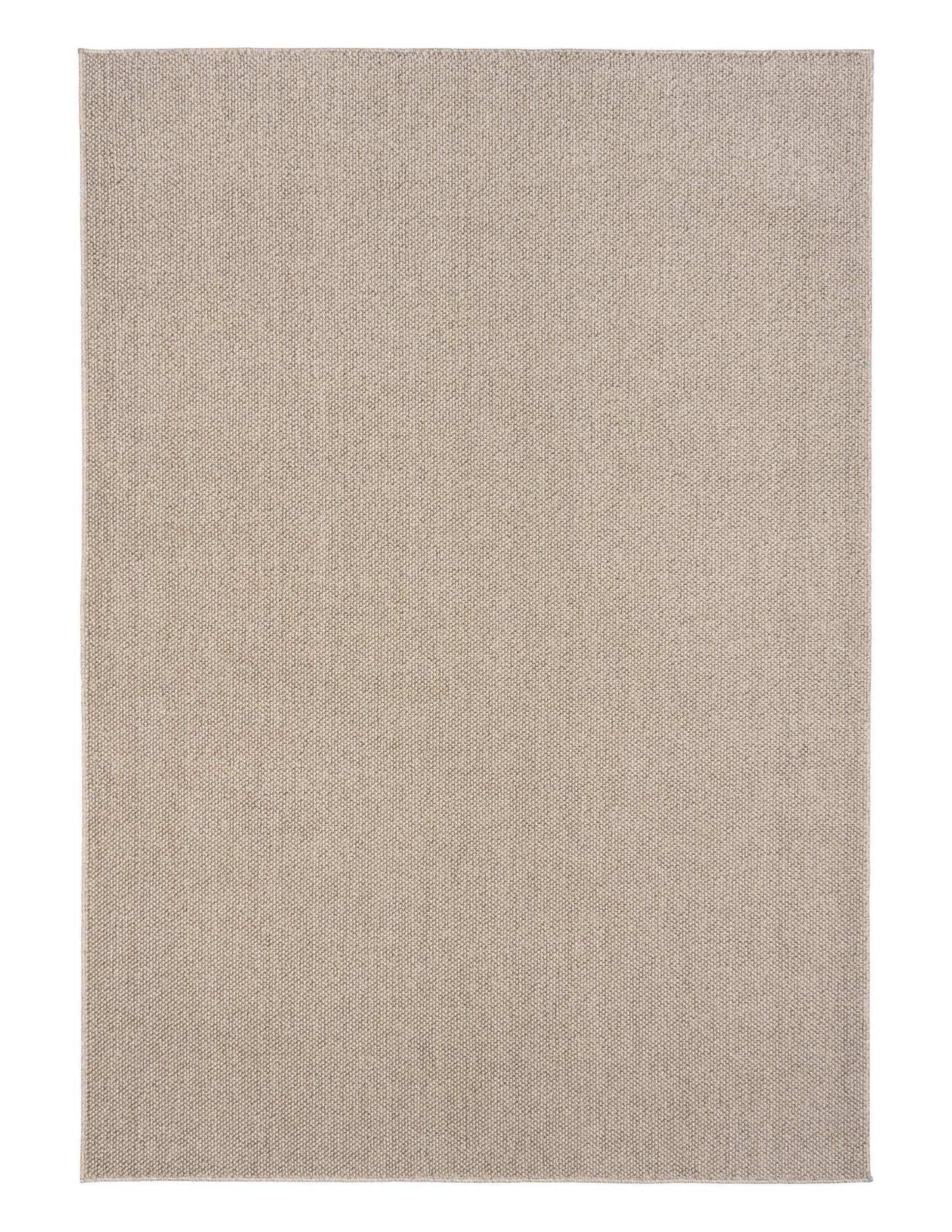 Light brown textured area rug with smooth woven surface