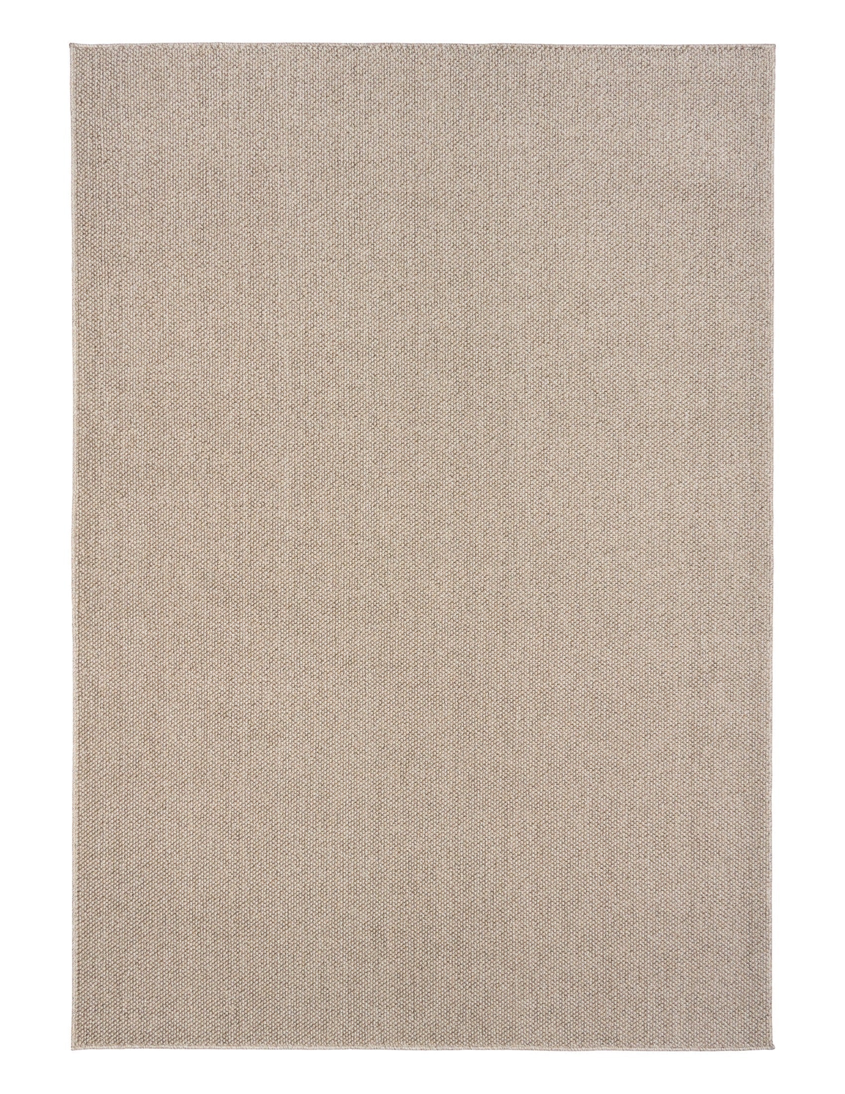 Light brown textured area rug with smooth woven surface