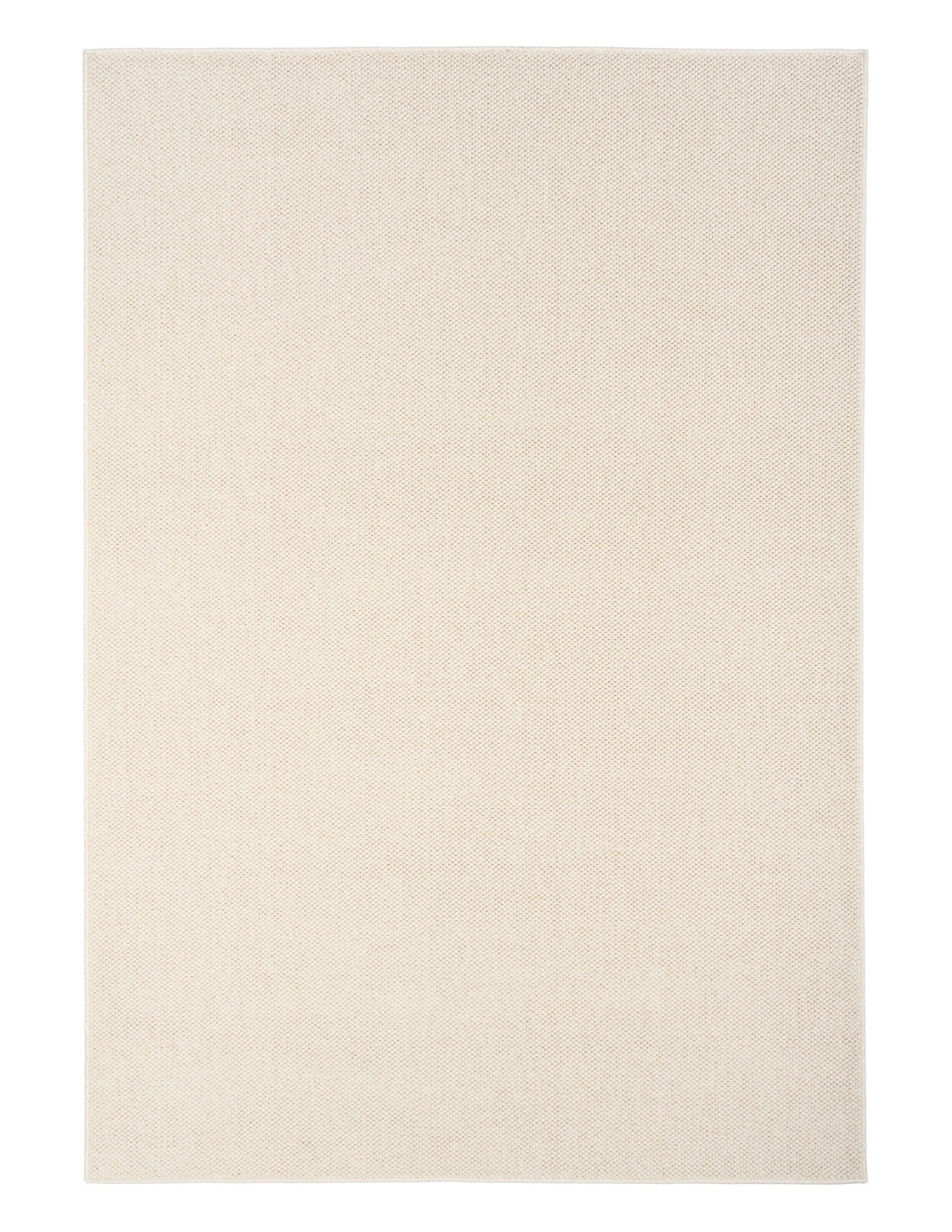 Cream fabric rug swatch with uniform weave and low pile