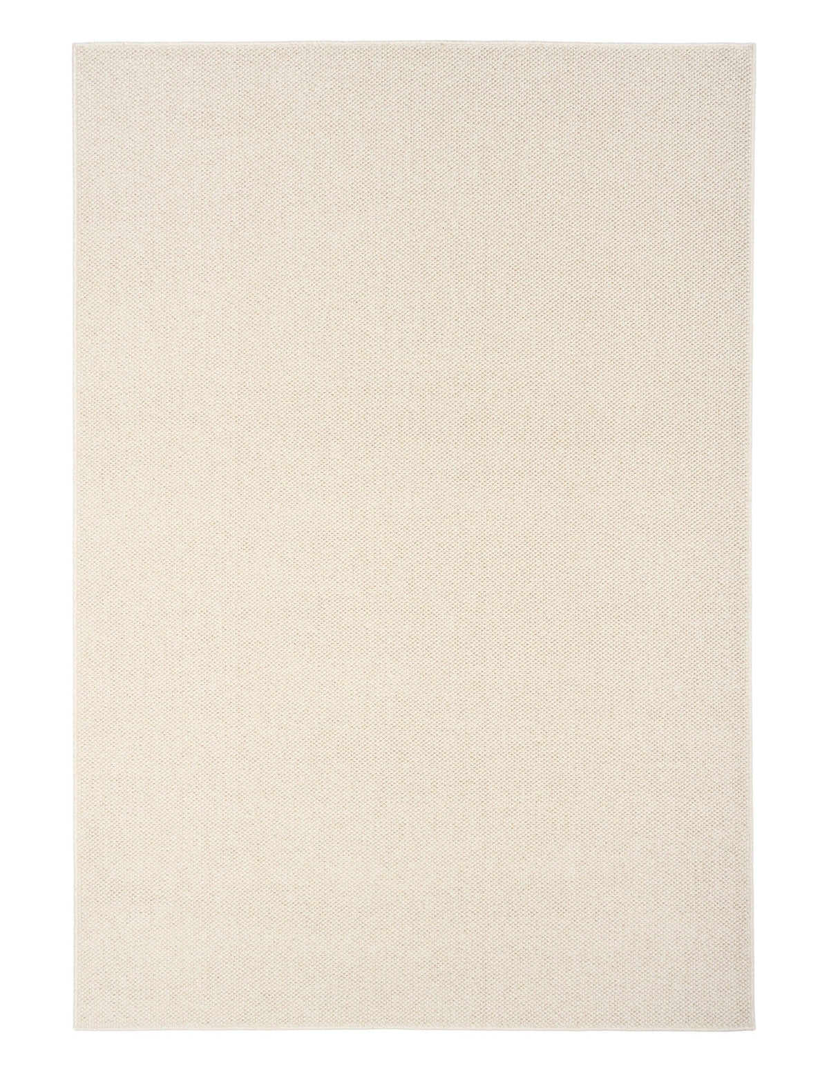 Cream fabric rug swatch with flat, subtle woven texture