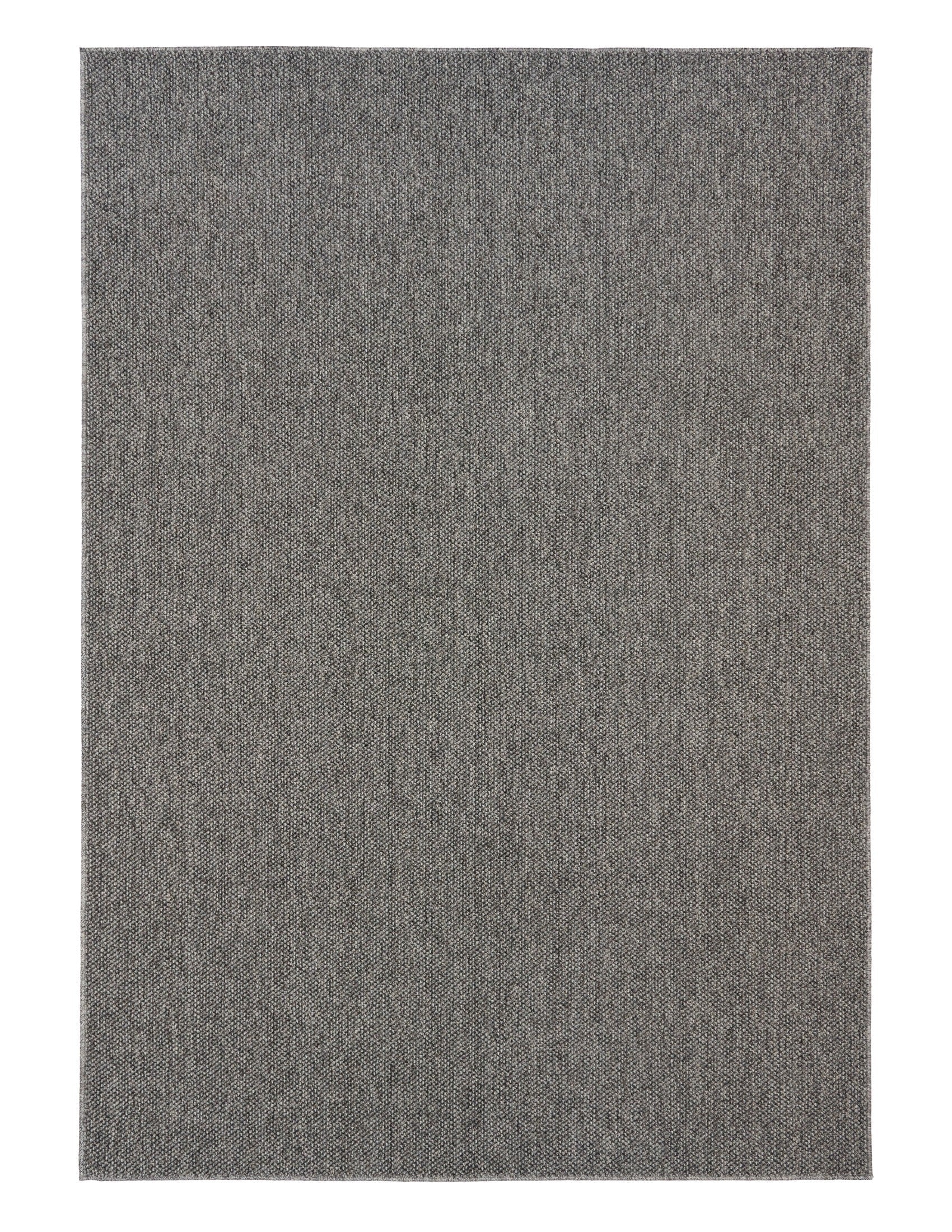 Grey area rug sample with smooth, tightly woven surface