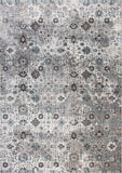 Victoria rug 8111 Garden with light gray geometric and floral pattern | Victoria Rug 8111 Garden Vintage Traditional Polypropylene Area Rug - Rugs Point Australia