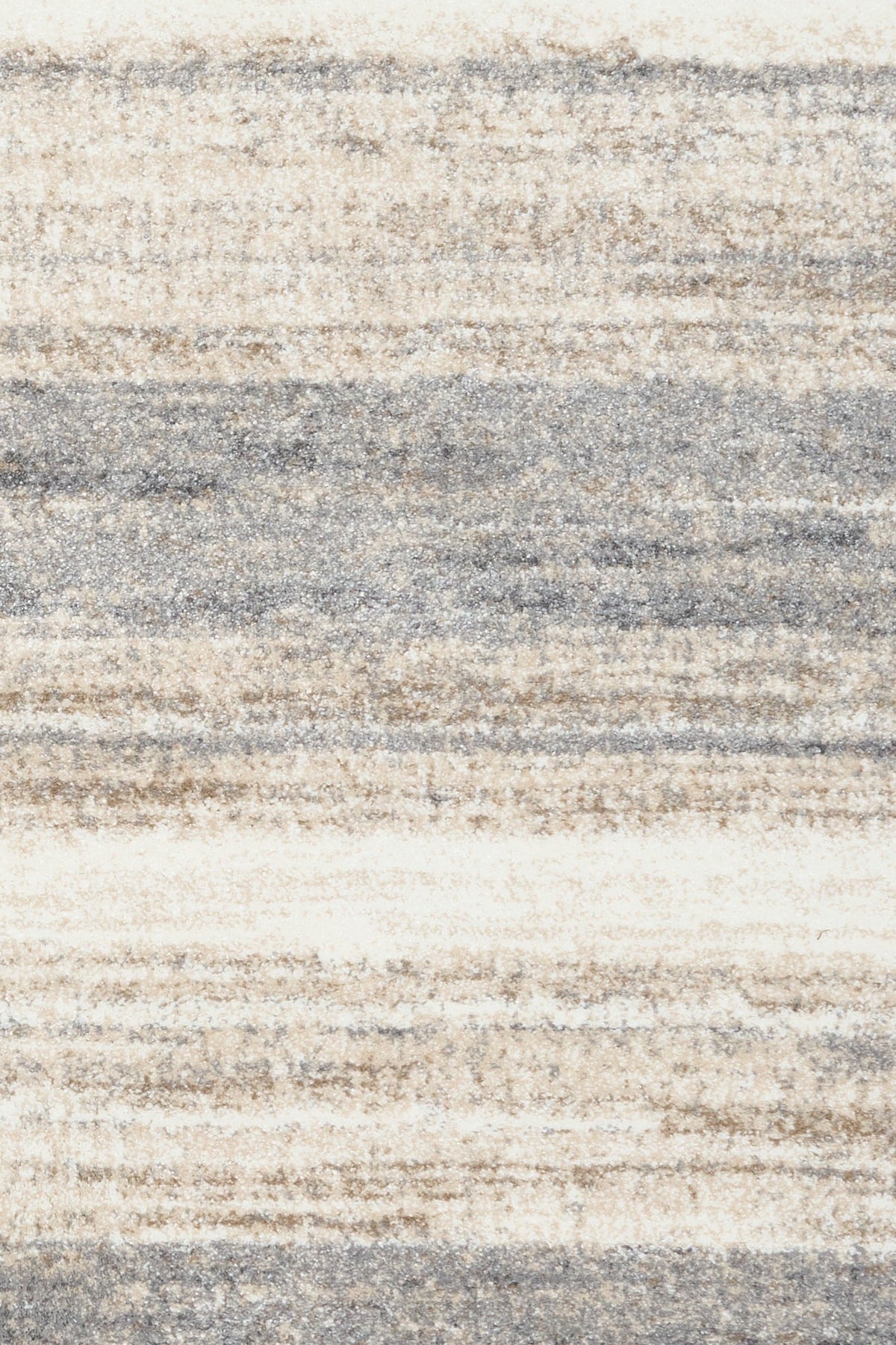 Bone grey striped area rug with light and dark horizontal linear pattern