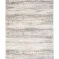 Grey and cream abstract area rug, rectangular with even low-pile surface