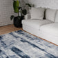 Zoe Printed modern medium Rug Bluestone.