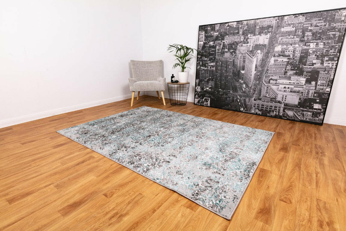 Cannon Modern/Contemporary Rug 8313 Grey Blue Rug.