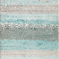 Grey and blue area rug, sleek design for contemporary room settings