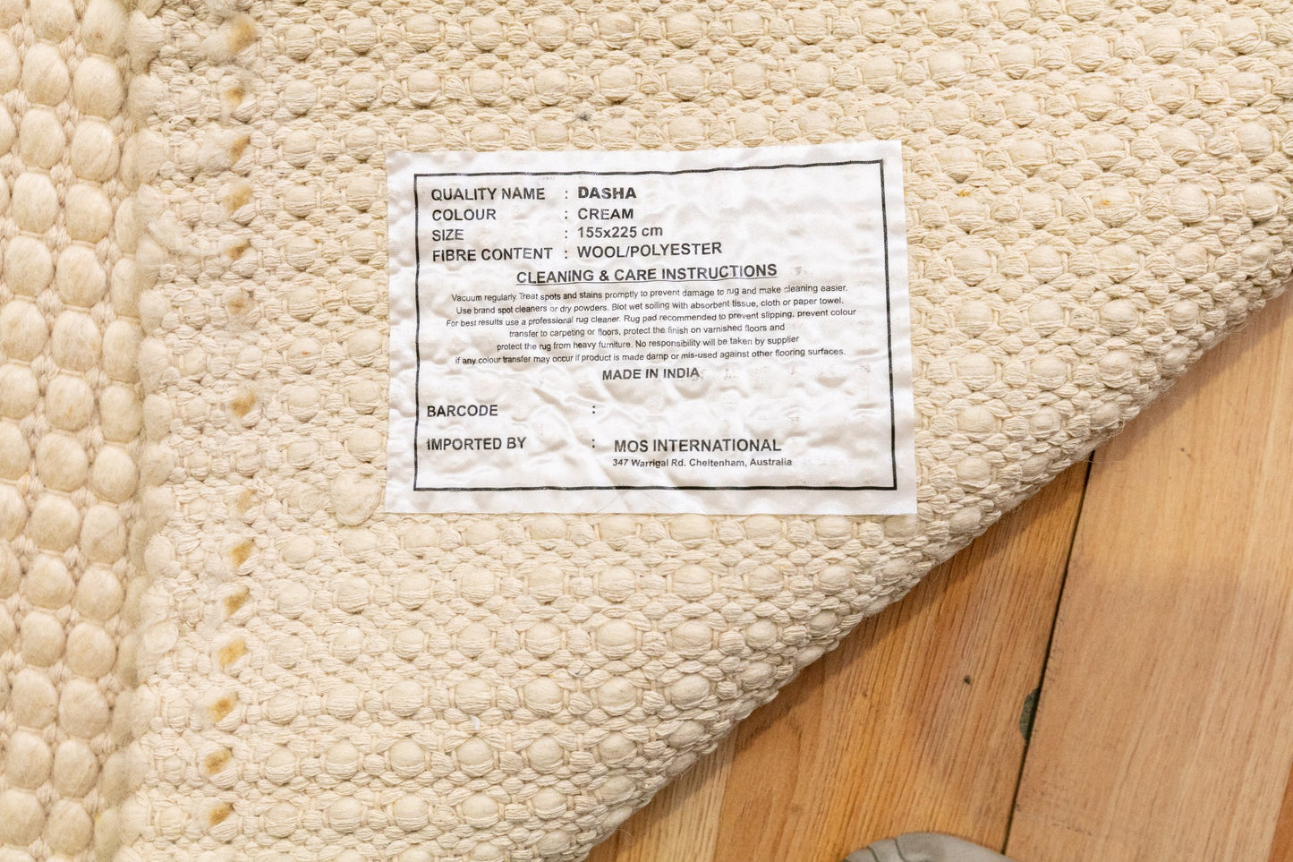 Dasha Wool Rug Cream.