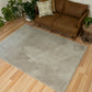 GAGA silver shag rug with short plush pile, rectangular area rug