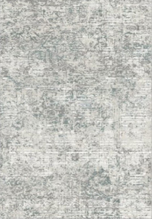 Large modern grey rug with distressed woven texture and subtle mottled pattern
